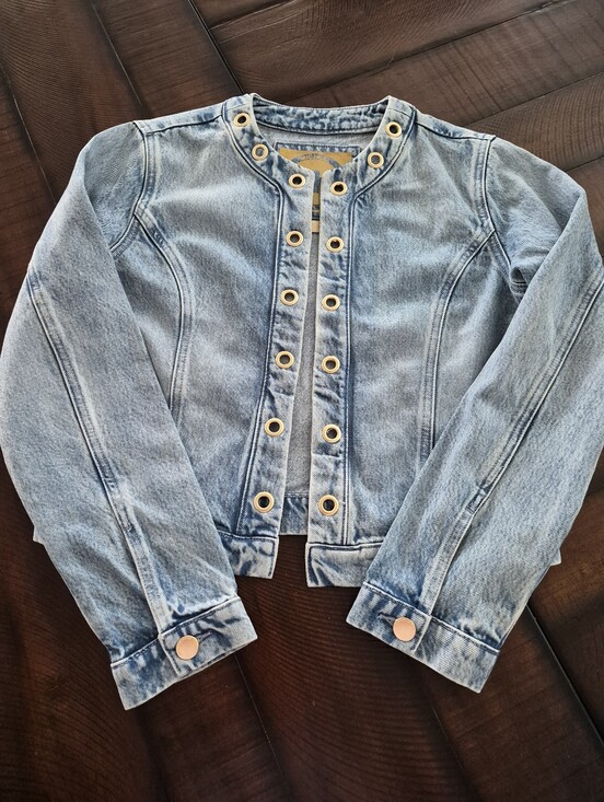 Michael Kors Jackets & Blazers - NWT Michael Kors Light Blue Denim Jacket with Grommet Detail - Size Small